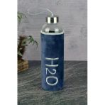 H2o Peluş Kılıflı Cam Matara 600 Ml. Lacivert