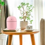 H2O Ultrasonik Aromaterapi Hava Nemlendirici Buhar Makinesi ve Aroma Difüzörü - Pembe