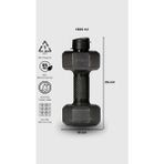 H2PUMP Dambıl Şeklinde Su Şişesi | Yeni Nesil 1.3 Litre Spor Matara - Plastik - Siyah