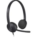 H340 Mikrofonlu Stereo Kulaklik, Gurultu Azaltmali Ayarlanabilir Mikrofon, Doner Kulak Dolgusu, Usb Baglantisi, 1,8 M Kablo, Pc/Mac/Laptop, Siyah