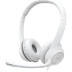 H390 Kablolu Kulak Üstü Mikrofonlu Kulaklık, Dijital Stereo Ses, Katlanabilir Gürültü Önleyici Mikrofon, Kablo Üzeri Denetimler, Beyaz