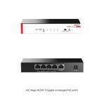 H3C Magic BS205T-P, 5 Port, GigaBit, 4 Port PoE, 57W, +1 Port GigaBit Uplink, Metal Kasa, Yönetilemez, Masaüstü Switch