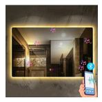 (h)60x80 cm Bluetoothlu Buğu Çözücülü Dokunmatik Işıklı Ledli Banyo Aynası