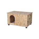 habitev Lüx Ahşap Kedi Kulübesi, Yalıtımlı, Çok Büyük (XL) 61x41x36 Cm, Rüzgar Siperi, Dış/iç Mekan Kedi Evi