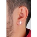 Haç Model Gümüş Erkek Küpe