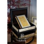 Hac Umre Hediyelik Masif Ahşap Gümüş İşlemeli Kuran Kabı ve Kuranı Kerim Seti, Dini Hediyelik, Manevi Hediye, Kuran