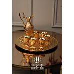Hac Umre Hediyelik Zemzem Takımı | Zemzem Fincan Seti | Gold Zemzem Sunum Tepsisi, İbrik ve Bardak Set