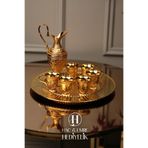 Hac Umre Hediyelik Zemzem Takımı | Zemzem Fincan Seti | Gold Zemzem Sunum Tepsisi, İbrik ve Bardak Set