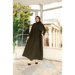 Hac ve Umrelik Cepkenli Medine Ipeği Ferace - Haki - 46