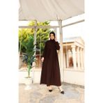 Hac ve Umrelik Cepkenli Medine Ipeği Ferace - Kahverengi - 38