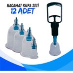 Hacamat Masaj Kupa Seti Selülitt ve Çatlak Giderici Vakumlu Yüksek Kalite 12'li Hacamat Kupa Seti