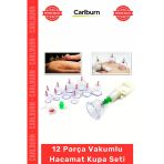 #Hacamat Profesyonel Kaliteli Selülit Giderici Masaj 12 Parça Vakumlu Hacamat Kupa Çekme Seti