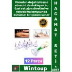#Hacamatseti Masaj Terapi Ağrı Giderici Profesyonel Pompalı 12 Parça Vakumlu Hacamat Kupa Çekme Seti