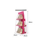Hace Bazaar 6 Gözlü Pratik Dolap Içi Çanta Askılığı/organizer (Pembe) - Renkli - 1 Adet - standart