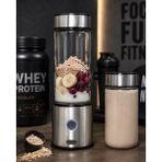 Hace Bazaar Çift Hazneli Cam Blender USB Şarjlı Smoothie ve Buz Kırıcı Blender