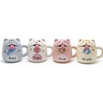 Hace Bazaar Özel Tasarım 3D Kedi Figürlü Kapaklı Kaşıklı Kupa Bardak ALK5029 - 1