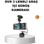Hace Bazaar Üç Kameralı Araç Içi Kayıt Sistemi Full Hd Gece Görüşlü ve G-Sensör Destekli