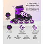 Hacı Kasımoğulları Premium 'a-Skate' Çocuklar Için Ayarlanabilir Işıklı Inline Paten Seti – Silikon LED Tekerlekli & Alüminyum Gövdeli - Mavi - 35 - 38