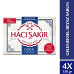 Hacı Şakir Doğal Saf Geleneksel Beyaz 4x150 gr Sabun