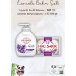 Hacı Şakir Lavanta Dinlendirici Sıvı Sabun 300 Ml, Lavanta Kokulu Banyo Sabunu 4 X 150 Gr Ve Rosıe