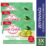 Hacı Şakir Zeytinyağı Gliserinli Duş Sabunu 4x125 gr 3 Adet Nemlendirici Etki