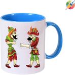 Hacivat & Karagöz Premium Porselen Kupa Bardak - Açık Mavi