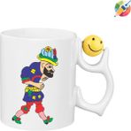 Hacivat & Karagöz Premium Porselen Kupa Bardak - Emoji 3 - 001 - Beyaz