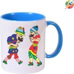 Hacivat & Karagöz Premium Porselen Kupa Bardak - Mavi 2 - Açık Mavi