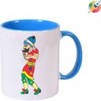 Hacivat & Karagöz Premium Porselen Kupa Bardak - Mavi 4 - Açık Mavi