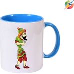 Hacivat & Karagöz Premium Porselen Kupa Bardak - Mavi 5 - Açık Mavi