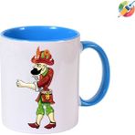 Hacivat & Karagöz Premium Porselen Kupa Bardak - Mavi 6 - Açık Mavi