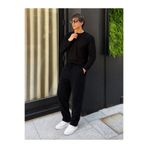 hacker Erkek Relax Fit Beli Lastikli Jogger Siyah Keten Pantolon
