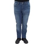 Hacker Fistan Store Erkek Mavi Yüksek Bel Rahat Kesim Boru Paça Büyük Beden Jean Pantolon - 36