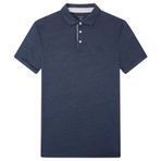 Hackett London Erkek Linen JSY Soft Trim Polo Tişört, Mavi (Navy), L
