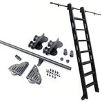 Haddeleme Merdiveni Tam Set Donanım Kütüphanesi, Sürgülü Ahır Kapısı Kiti, Zemin Makaralı Tekerlekli Mobil Merdiven Emniyet Pisti (Merdivensiz) (Boyut: 26.2ft/800cm Parça kiti)