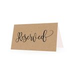Hadley Designs 25 Rustik VIP Reserved Tabela, Restoranda Masa için Yer Kartları, Düğün Resepsiyonu, Kilise, İş Ofis Panosu Toplantısı, Tatil Noel Partisi, Kraft Baskılı Oturma Rezervasyon Aksesuarları