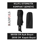 HadPols #Şemsiye Şık Su Geçirmez Rüzgara Dayanıklı Koruma 8 Telli Kılıflı Otomatik Kompakt Yağmur Şemsiyesi