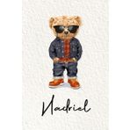 Hadriel: Cahier personnalisé avec prénom Hadriel | Cadeau d'anniversaire pour enfant, garçon, homme, copain ... | Nounours | 110 pages lignée, Petit Format 6x9 pouces (15,24 x 22,86 cm)