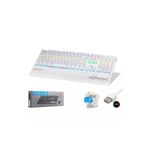 Hadron G525XW Cyberpunk Mekanik Gaming Klavye Blue Switch Rgb Bilek Destekli - Beyaz - 1 Adet