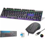 Hadron G605MK Mekanik Gaming Klavye Mouse Seti Blue Switch Rgb 7200 Dpı - Siyah - 1 Adet