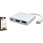 Hadron H4685 Çevirici Type-C To USB 3.0 + HDMI 3 Port Mac