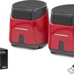Hadron HD6024R 1+1 Kanal 2x3W Çıkışlı 3.5 mm AUX Ses+USB Güç Beslemeli Kırmızı Bilgisayar Hoparlörü