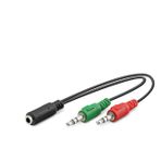 HADRON HDX1053 2x 3.5 mm Kulaklık ve Mikrofon Splitter Kablosu 20 cm - Siyah