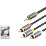 Hadron HDX1064 3.5mm To 3rca Kablo 2lıne Gold 1.5m Siyah