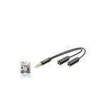 HADRON HDX1071 3.5 mm TRRS Kulaklık ve Mikrofon Splitter Kablosu 23 cm - Siyah