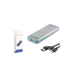 HADRON HDX1774 M.2 NVMe Harici SSD Kutusu USB Type-C 10 Gbps RGB Gri