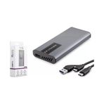Hadron Hdx1780 Ssd Kutu Type-c3.1 + Usb3.0 Nvme + Ngff M2 Alüminyum + Plastik Chip Rtl9210b Rgb Gri