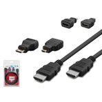 Hadron HDX2010 1.5 mt Siyah 3in1 Mini Plastik USB to HDMI Kablo