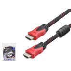 Hadron HDX2012 V1.4 1.5 mt Örgülü Siyah-Kırmızı HDMI Kablo