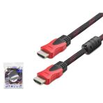 Hadron HDX2012 V1.4 1.5 mt Örgülü Siyah-Kırmızı HDMI Kablo